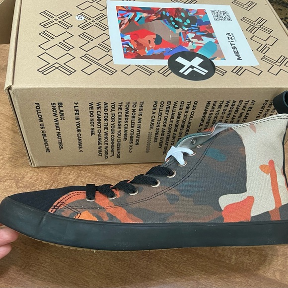 BLANX Unisex  PETER ODOR ZAMBO HIGH-TOP XY // MULTICOLOR size 12 M - Picture 9 of 9